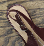 A New Day Slingback Pointed Toe Faux Leather Kitten Heels Burgundy Red 7M