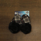 Isotoner Womens Plaid Valerie Bootie Slipper 8252 Ash Black Multi L (8-9)