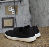 White Mountain Womens Slip-On Stretch Bling Sneaker Black 10M