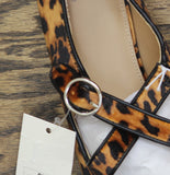 A New Day Tasmin Velvet Flats with Crisscross Buckle Leopard Brown Multi 9.5M