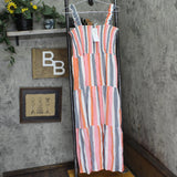 Ny Collection Tiered Dress with Smocked Bodice Peach Pink Stripe Multi PXL