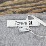 Forever21 Womens Lightweight Dolman Sleeve Bicycle Knit Sweater Gray / Pink S
