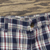 Haggar Mens Cotton Elastic Waist Casual Shorts Blue Red Plaid 42