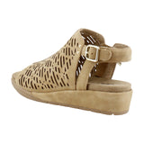 JBU By Jambu Womens Tessa Shooties Round Toe Wedge Sandals Tan Shimmer Brown 8M