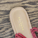 Arizona Jean Company Womens Vintage Franny Aztec Strappy Sandals Red 6M