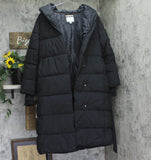 A New Day Winter Hooded Ripstop Mitten Cuff Belted Duvet Puffer Coat Black L