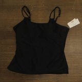 Swim Solutions Womens Tunnel Tankini Top Swim Bikini 807099 Black 18