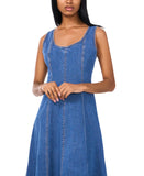 1. STATE Womens Scoop-Neck Sleeveless Denim Dress DS93397692AI Blue Quart XS