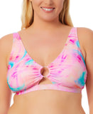Salt + Cove Over-the-Shoulder Tie-Dye Bikini Top Wave After Wave Pink Multi 0X