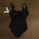 Carmen Marc Valvo Womens Beaded Scoop Neck One-Piece Swimsuit C10377 Black 12