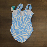 Coco Rave Desert Trail Bra-Sized Plunge One-Piece Swimsuit Surf Blue 14 / 38D