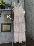 Speechless Sleeveless Sequin Patterned V Neck Tiered Maxi Dress Rose Gold 8