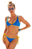 Becca Womens Tatum Crinkle Crush Swim Bikini Top 80726359058 Ocean Blue M
