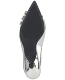 INC International Concepts Womens Capeka Slingback Pumps Silver Crinkle Gray 8M