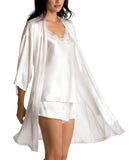 Linea Donatella Womens Bride Satin Wrap Robe BDS091 White XL