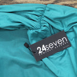 24Seven Comfort Apparel Womens Knit 3/4 Sleeve Open Front Cardigan Green 2X