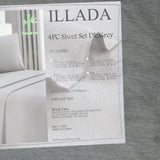 Nanshing Irina 4-Piece Faux Bamboo Cooling Sheet Set Irina4-Q-DGRY Gray Queen