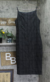 Donna Karan Womens Boat Neck Jacquard Textured Sleeveless Sheath Dress Black 8