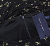 Tommy Hilfiger Womens Printed Ruched-Waist Dress A4IJ114A Black / Gold 12