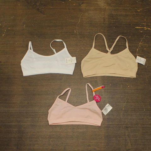 Maidenform Girls 3-Pk. Seamless Crop Bras M4378 Beige Khaki Multi M