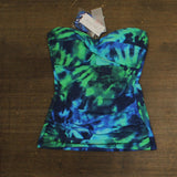 Mimi Flamingo Aria Bandini Tankini Swim Top Saltwater Tie Dye Blue Multi 10