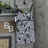 Swim Solutions Princess Swim Dress One Piece Swim Leafing Matter Black White 12