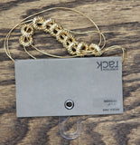 NRDSTRM Rack Chain Interlocking Rhinestone Rings Necklace Gold / Clear 16" + 2"