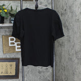 Karl Lagerfeld Womens Embellished Charm T-Shirt Top Black See Measurements