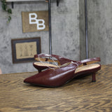 A New Day Womens Samantha Slingback Kitten Heels 94462861 Burgundy Red 6M