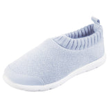 Isotoner Women's Hatch-Knit Sock Bootie Slippers 95101 Blue Fog 9M