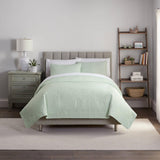 Waverly Vintage Medallion  2 Piece Quilted Solid Bedding Set Sage Green Twin