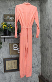 Guess Womens Button Up Neva Utility Jumpsuit W2GA25WDX72 Salmon Pink S