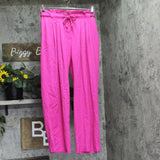 DKNY Womens Drawstring Tie-Front Wide-Leg Paperbag Pants P5DKFB17 Vivid Pink 4