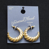 Universal Thread Womens Fashion Shrimp C Hoop Crescent Earrings Gold Yellow 1.5"