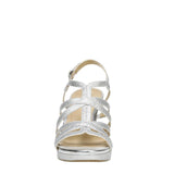 Naturalizer Womens Baylor Heeled Sandal Glitter Strappy Silver Glitter Gray 9.5M