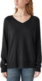 Lucky Brand Women's V-Neck Sweater 1721756 Jet Black L