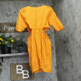 And Now This Womens Ring Open Side Woven V-Neck Dress Orange M