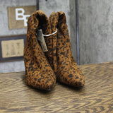 A New Day Mid-Calf Cone Heel Boots with Side Zip Leopard Light Brown 7.5M