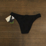 Volcom Womens Simply Solid V Bottom Swimsuit Bikini Bottom Caviar Black M