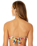 Anne Cole Gradient Twist Bandeau Bikini Swim Top Gradient Floral Blue Multi M