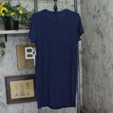 Auden Womens Cloud Knit Pajama T-Shirt Dress 92707358 Navy Blue S