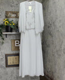 J Kara Womens Beaded Gown Dress with Dress Silver Gray / Multi 10