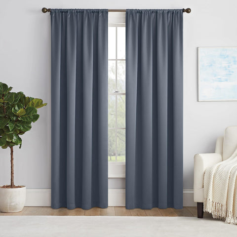 Eclipse Thermapanel Darkening Rod Pocket Window Curtain Panel Blue 54x84
