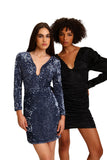 Donna Morgan Holiday Sequin Dress Event Occasion Cocktail Dark Blue Gray 16