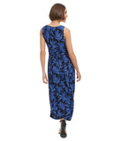 Tommy Hilfiger Womens Printed Ruched Mini Dress Sky Captain / Amparo Blue 8