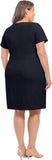 London Times Women's Plus Size Polished Sheath Dress T6600W Navy Blue 22W