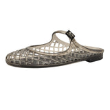 Nine West Round Toe Slip-On Woven Jelly Mule WNYUNNY3 Black 6M