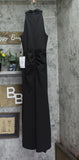 XSCAPE Womens Petite Sleeveless High-Neck Scuba Draped Gown Dress Black 6P