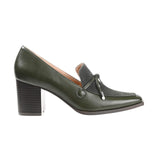 Journee Collection Womens Crawford Block Heel Loafer Pumps Olive Green 7M