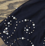 B&A By Betsy & Adam Embellished Maxi Evening Dress Gown Woven Navy Blue 12